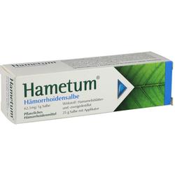 Eine Schachtel mit Hämorrhoidensalbe namens Hametum.